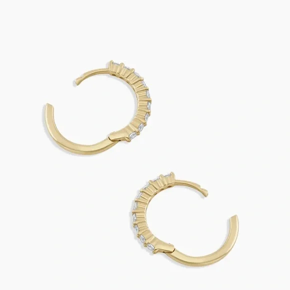 Gorjana 14k gold 11mm diamond pave huggies